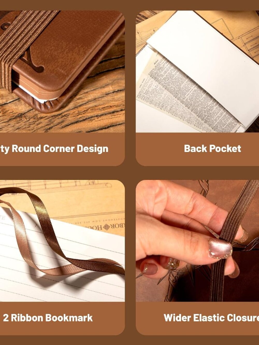 Compass Leather Journal for Men Women, A5 Lined Notebook Writing Gift - Picture 7 of 7